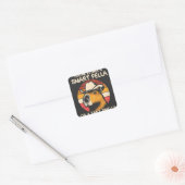 Retro Capybara Vierkante Sticker (Envelop)