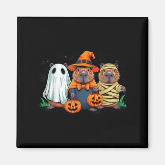 Retro Capybara Witch Y Halloween Pompoen Vrouwen M Magneet