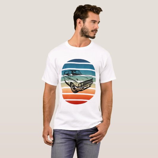  Retro Car Art T-shirt (Voorkant volledig)