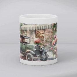 Retro Car & Blooming Boutique Scene Koffiemok