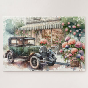Retro Car & Blooming Boutique Scene Legpuzzel