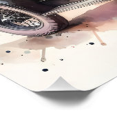 Retro Car & Blooming Boutique Scene Perfect Poster (Hoek)