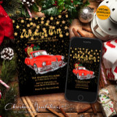 Retro Car en Kerstman Kerst Kaart