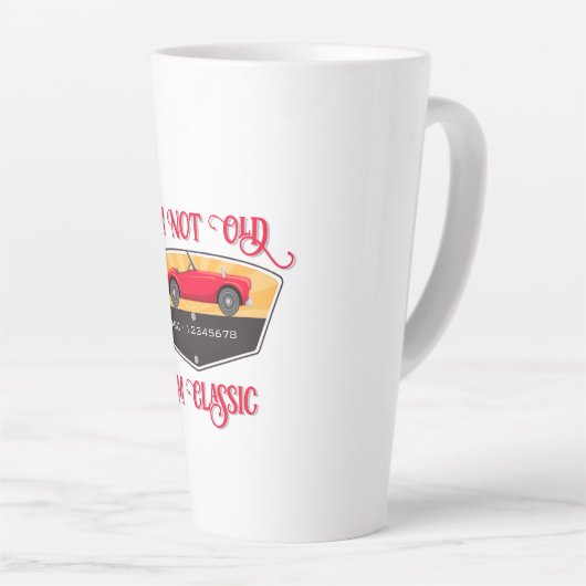  Retro Car Lover Latte Mok (Rechterhoek)
