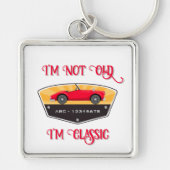 Retro Car Lover Sleutelhanger (Voorkant)
