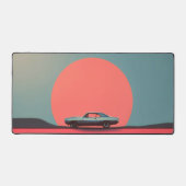 Retro Car Minimal Sunset Artwork Bureaumat (Voorkant)