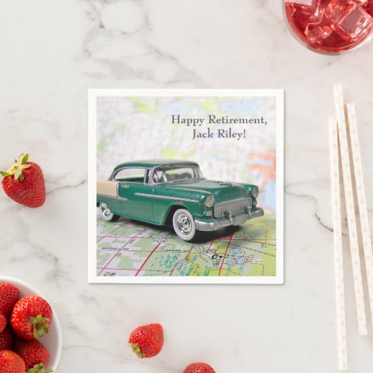 retro car on road map for Retirement Servetten (Insitu)