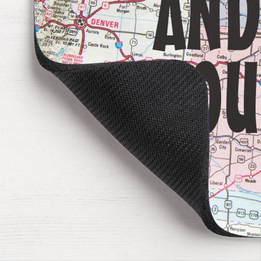 Retro Car on Road Map Muismat (Hoek)