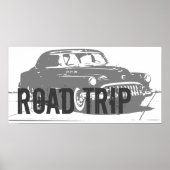 Retro Car Road Trip Poster (Voorkant)
