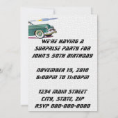 Retro Car & Rocket Birthday Kaart (Achterkant)