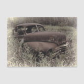  Retro Car Rustic Brown Old Antiek Tissuepapier (Voorkant)