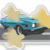 Retro Car Star Aesthetic Sticker (Voorkant)