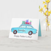 Retro Car Vaderdag Kaart (Gele Bloem)