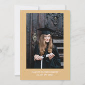 Retro  Caramel Monogram Afstuderen Kaart (Achterkant)