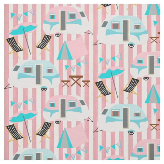 Retro Caravan Camping Cute P Stof (Swatch)