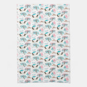 Retro Caravan Camping Cute Pattern Theedoek (Verticaal)