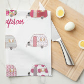 Retro Caravan Eigenaren Keukenhanddoeken (Quarter Fold)