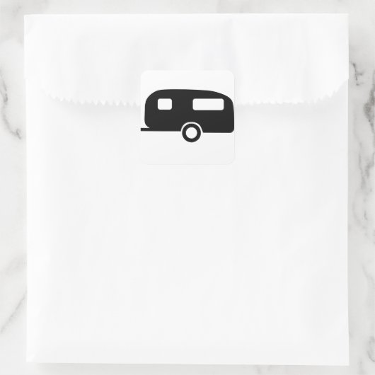 Retro Caravan Vierkante Sticker (Tas)