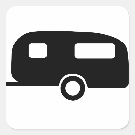 Retro Caravan Vierkante Sticker (Voorkant)