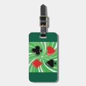 Retro Card Suits Vibrant Red and Black Bagagelabel (Voorkant verticaal)