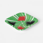 Retro Card Suits Vibrant Red and Black Papieren Bordje (Gebogen)