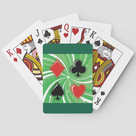 Retro Card Suits Vibrant Red and Black Pokerkaarten (Achterkant)