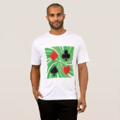Retro Card Suits Vibrant Red and Black T-shirt (Voorkant volledig)