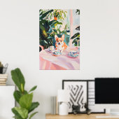 Retro Cardigan Welsh Corgi Poster, Corgi Olie Poster (Thuiskantoor)