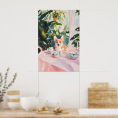Retro Cardigan Welsh Corgi Poster, Corgi Olie Poster (Keuken)