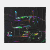 Retro Cargo Truck Art Fleece Deken (Voorkant (Horizontaal))