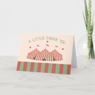 Retro  Carnaval Circus Baby shower Bedankkaart
