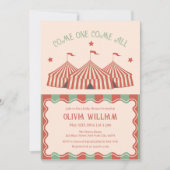 Retro  Carnaval Circus Baby shower Kaart (Voorkant)