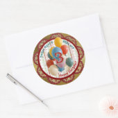 Retro Carnaval Kinderen Verjaardagssticker Ronde Sticker (Envelop)