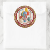 Retro Carnaval Kinderen Verjaardagssticker Ronde Sticker (Tas)