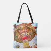 retro carnaval swing ride kleurrijke foto tote bag (Achterkant)