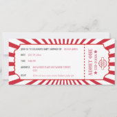 Retro carnaval thema baby shower kaart (Achterkant)