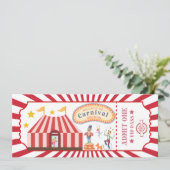 Retro carnaval thema verjaardag kaart (Staand voorkant)