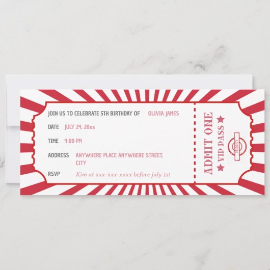 Retro carnaval thema verjaardag kaart (Achterkant)