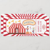 Retro carnaval thema verjaardag kaart (Voorkant / Achterkant)