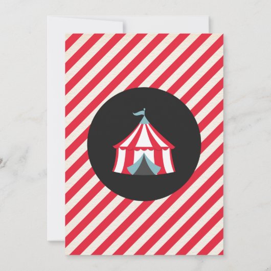 Retro Carnival Circus Animals Baby shower Uitnodig Kaart (Achterkant)