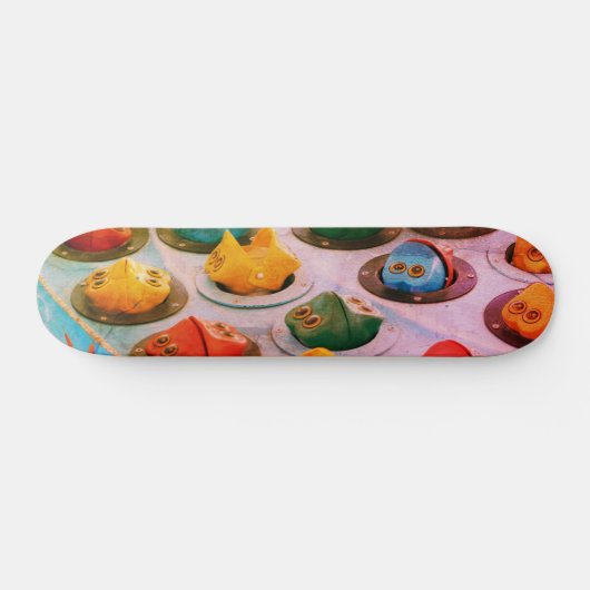 Retro Carnival Kikkers Persoonlijk Skateboard (Horizontaal)
