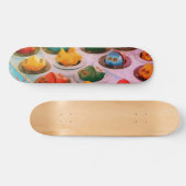 Retro Carnival Kikkers Persoonlijk Skateboard (Horizontaal)