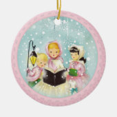Retro Carolers Christmas Holiday Tree Ornament (Voorkant)