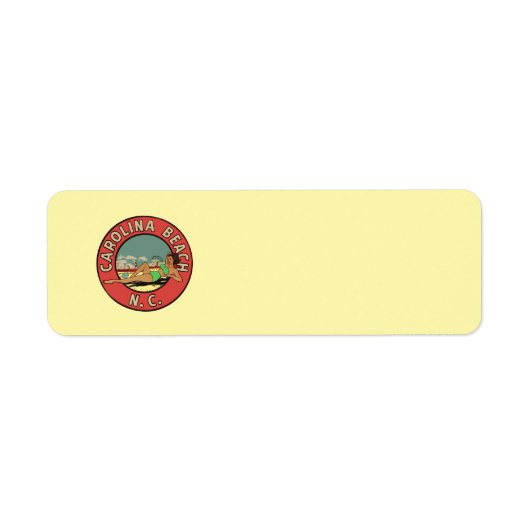Retro Carolina Beach Rondel Etiket (Voorkant)