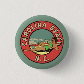 Retro Carolina Beach Rondel Ronde Button 3,2 Cm