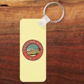Retro Carolina Beach Rondel Sleutelhanger (Achterkant)