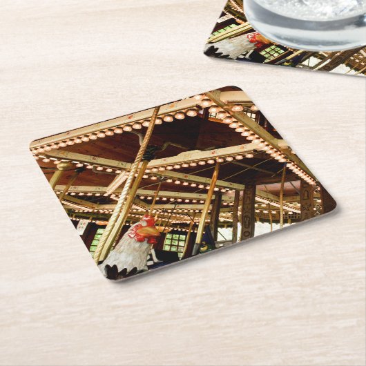 Retro Carousel Kartonnen Onderzetters (Schuin)