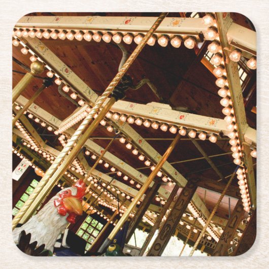 Retro Carousel Kartonnen Onderzetters (Voorkant)