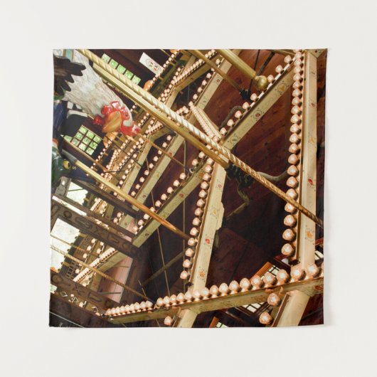 Retro Carousel Rooster Wandkleed (Voorkant (horizontaal))