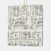 Retro Carpenter Handyman  handgereedschappen Keramisch Ornament (Links)